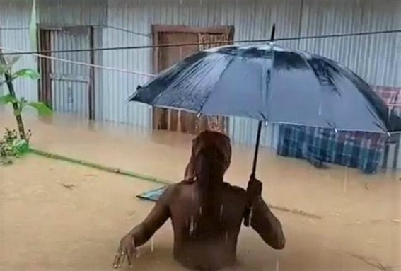 Water-logging hits normal lives after few splashes of rain in Belonia Water-logging hits normal lives after few splashes of rain in Belonia